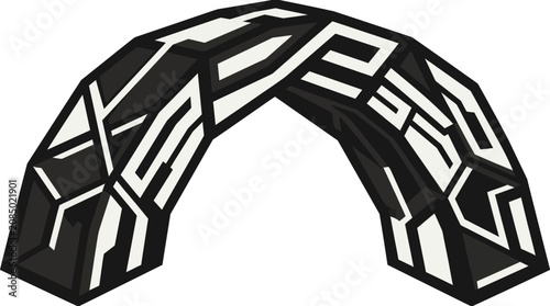 Abstract Geometric Archway with Futuristic Design
