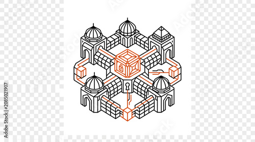 Abstract Geometric Building Security Concept