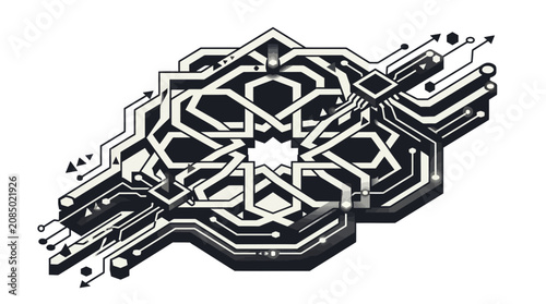 Abstract Geometric Circuit Board Design