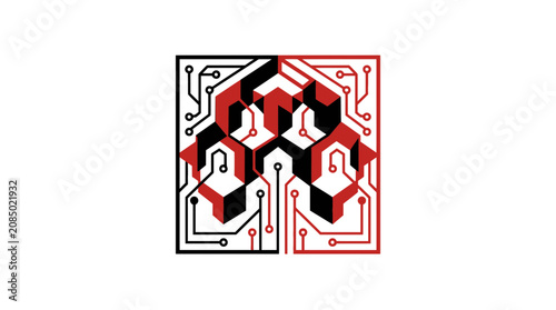 Abstract Geometric Circuit Board Design