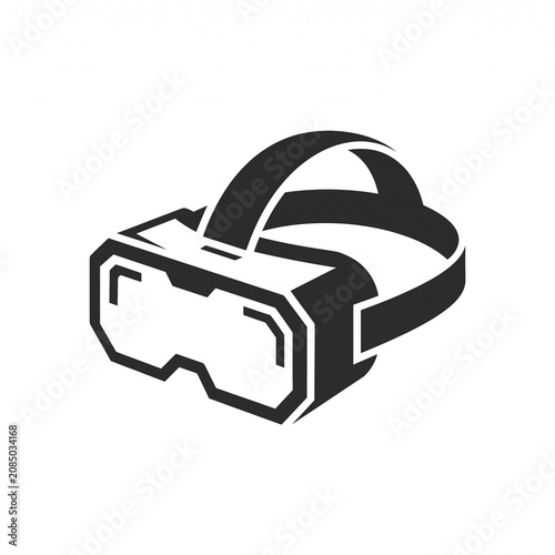 Virtual Reality Headset Side View Icon, VR Glasses Outline Vector Illustration, Immersive Gaming Wearable Technology Symbol, Modern Digital Device Isolated on White Background for UI and Web Design