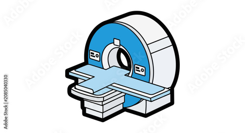 Foto Magnetic resonance imaging MRI scanner machine icon.