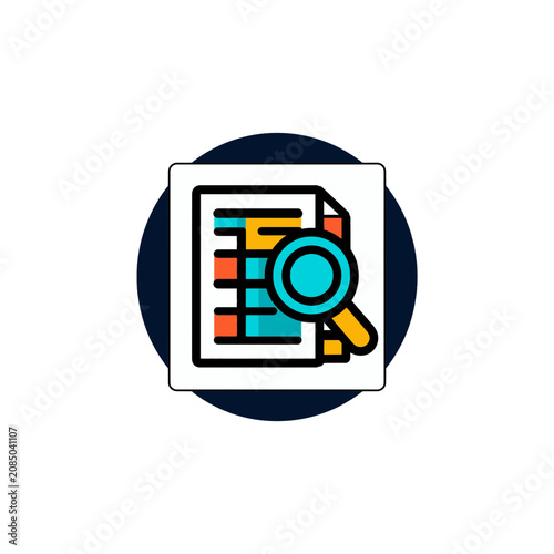 Tax Calculator Magnifier Badge Icon