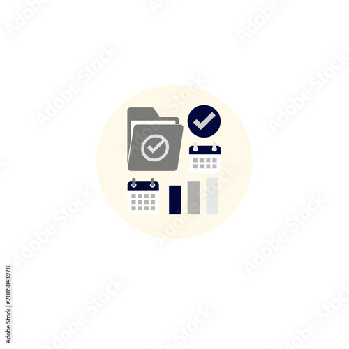 Presentation Analytics Finance File Chec Badge Icon