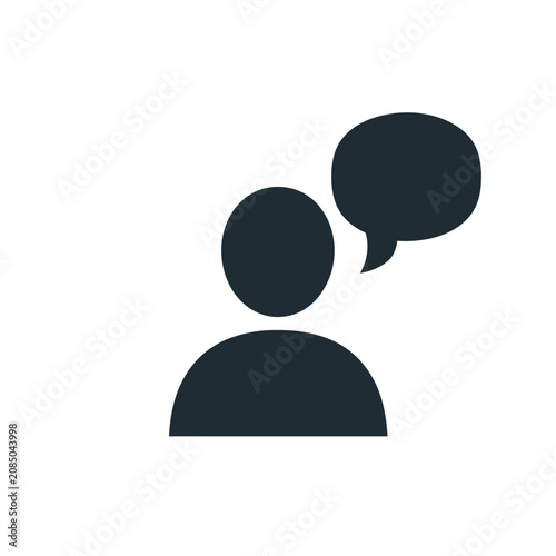 Person with speech bubble icon