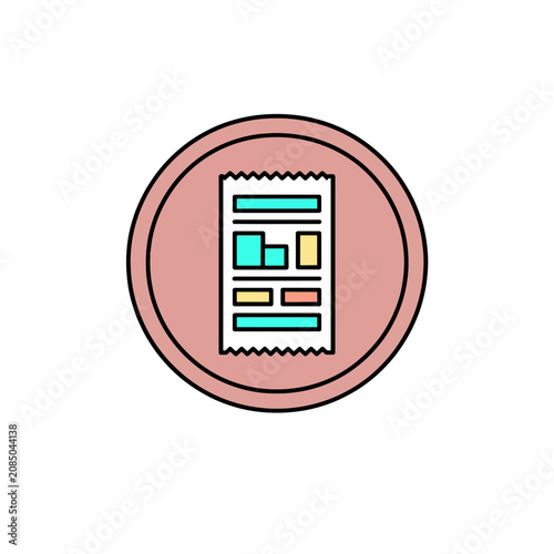 Savings Goal Receipt Chart Badge Icon