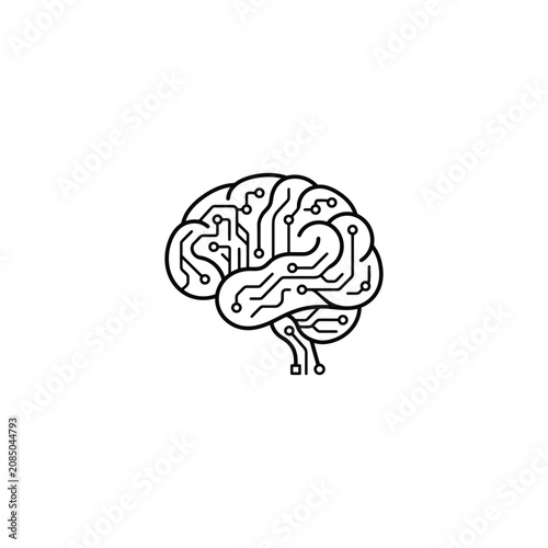 Circuit board brain icon