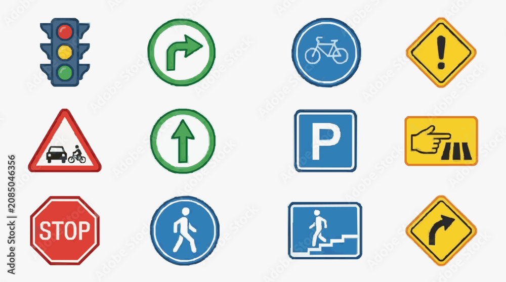 Fototapeta premium Traffic Road Signs Collection.