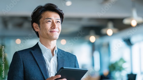 タブレットを持つビジネスマン