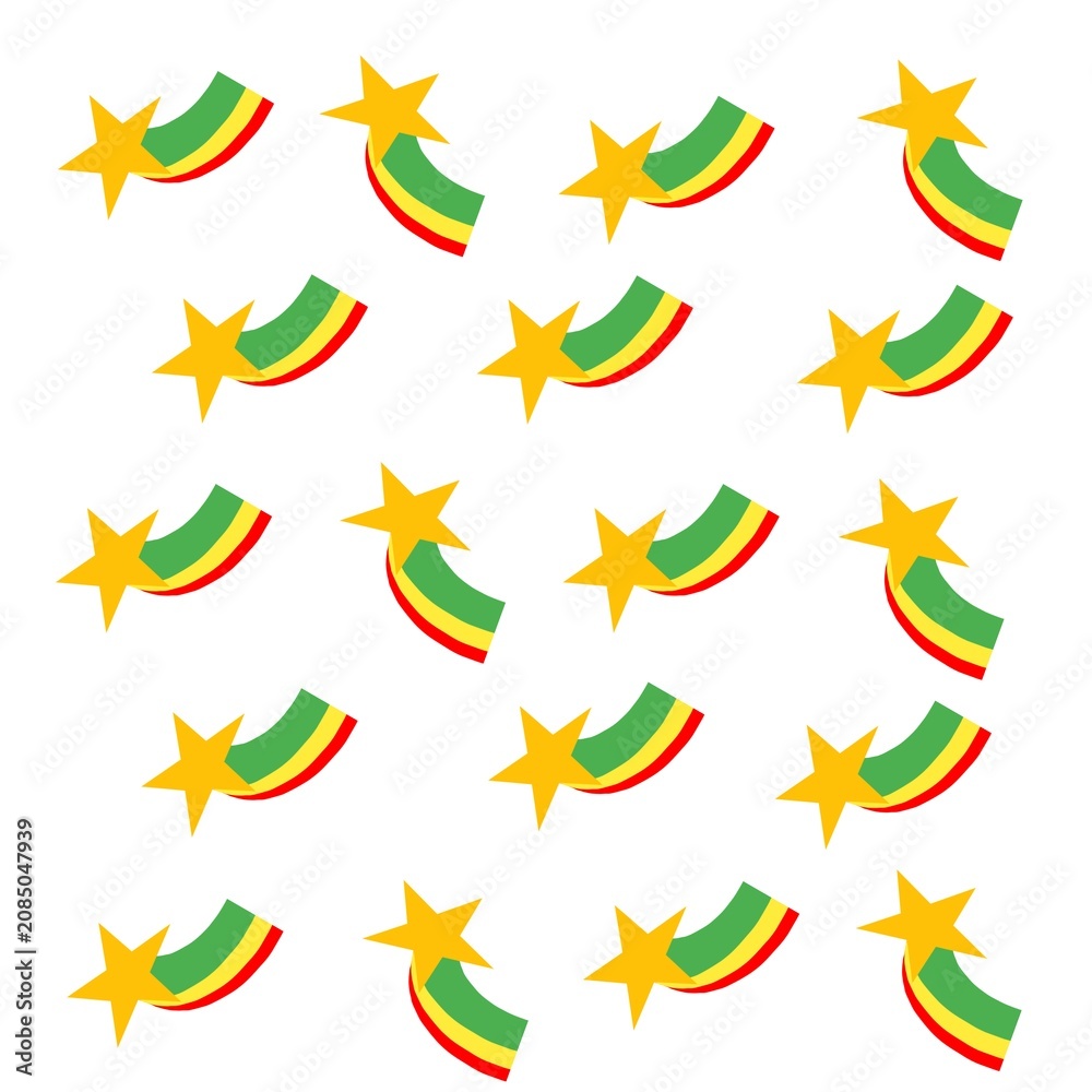 Obraz premium Rainbow star pattern with white background