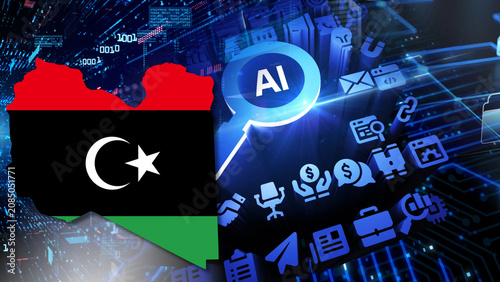 Cuadro en lienzo The Libyan digital transformation and artificial intelligence integration Nation