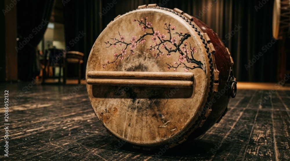 Naklejka premium Classic Taiko Drum Close Up