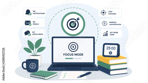 Strategic goal achievement and multitasking business concept