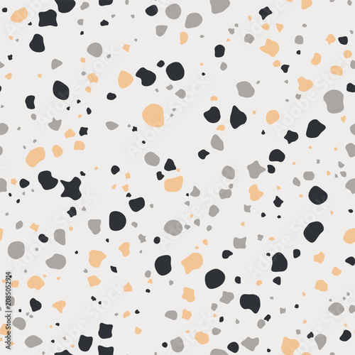 Seamless Terrazzo Pattern with Colorful Speckles.