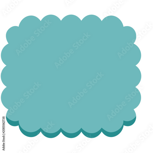 Teal Cloud Shape Vector