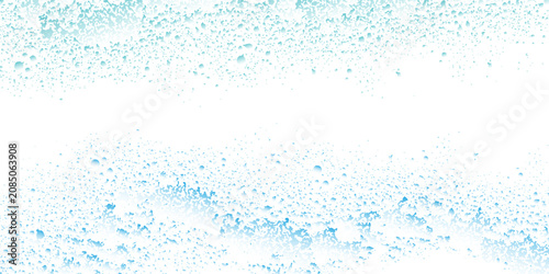 Tableau sur toile Water droplets against a plain white background