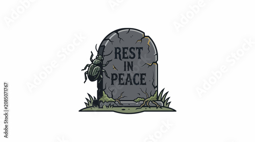 Foto Happy Holloween day 2026 Grave stone, tombstone, RIP, rest in peace, cemetery, v