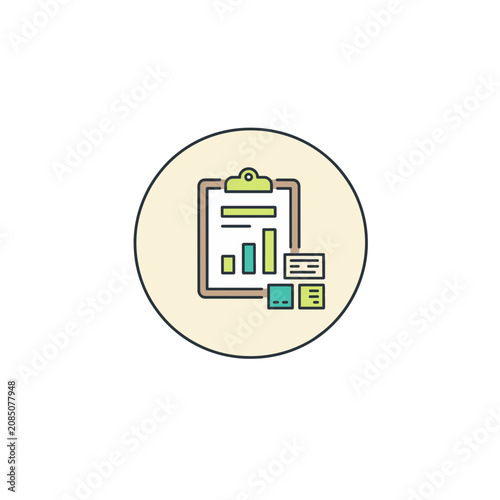 Funding Proposal Analytics Clipboard Badge Icon
