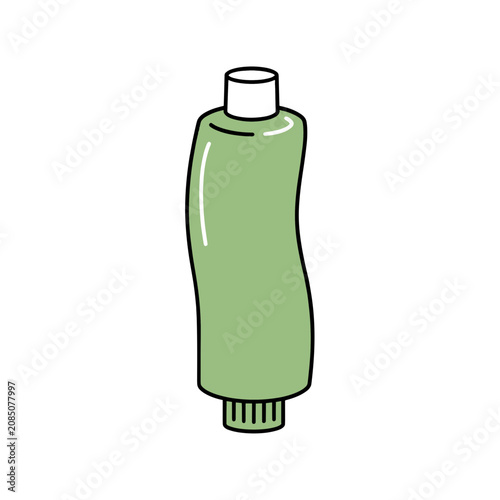 Green bottle with cap vector illustration