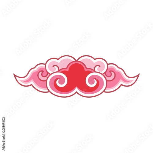 Red and Pink Swirling Cloud Design