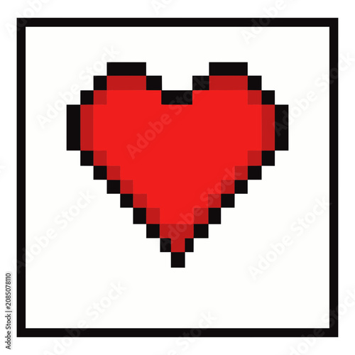 Red Pixel Art Heart Icon