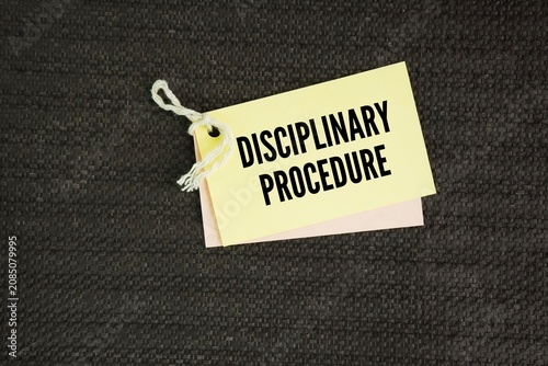 фотографія Paper with the word disciplinary procedure