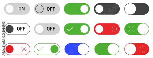 Bild auf Leinwand Set of on off power button icon