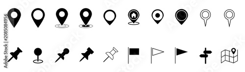 Foto Location map pin icons set