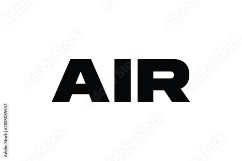 Black Lettering Of The Word Air On A White Background