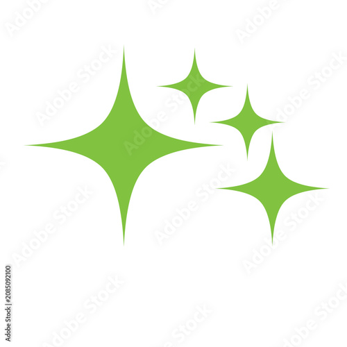 Bright lime green sparkle icon