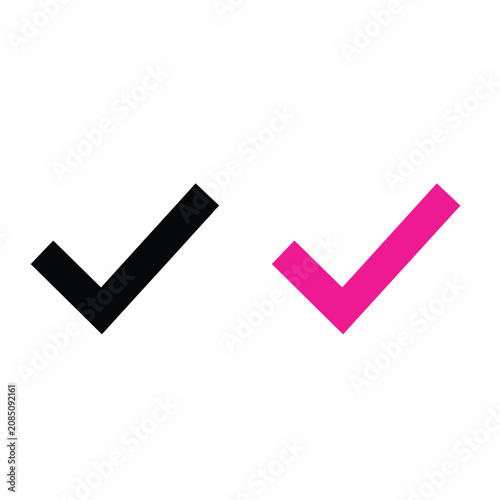 Black and pink check mark icons