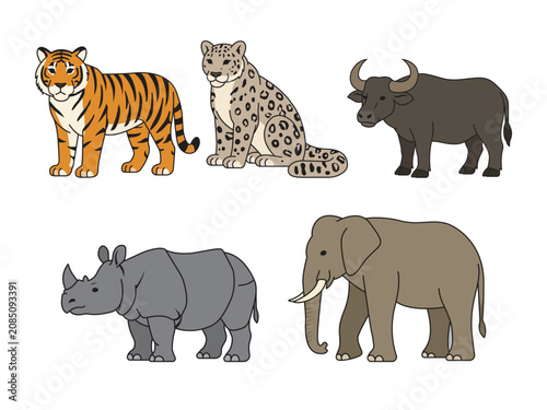 Canvas Print Asian Land Mammals Collection