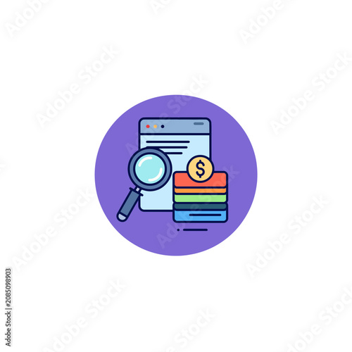 Tax Filing Finance Form Magnifier Badge Icon