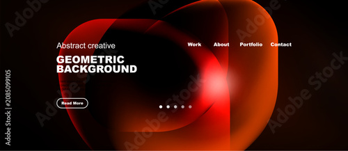 Принти на полотні Dynamic red shapes dominate dark background