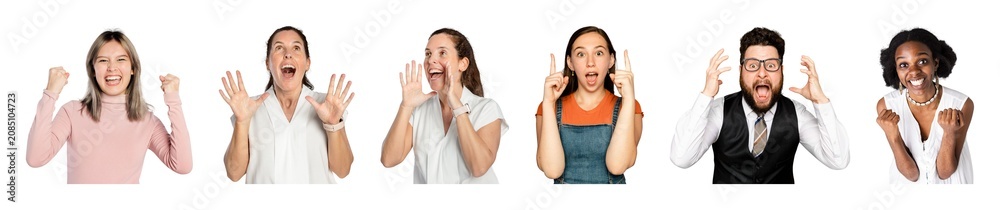 Fototapeta premium Diverse expressions of surprise