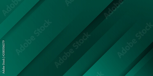 Foto Abstract dark green background with diagonal stripes and geometric overlapping s