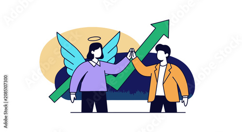 Φωτογραφία Angel investor and entrepreneur celebrating business growth