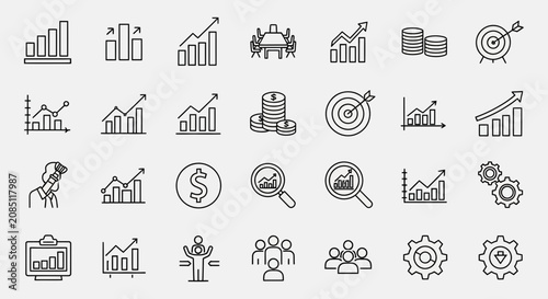 Business charts and financial growth symbols illustrate professional progress and strategic planning goals.