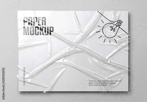 Wrinkled Plastic Wrapped Poster Mockup