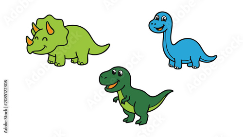 A cute dinosaur character set 