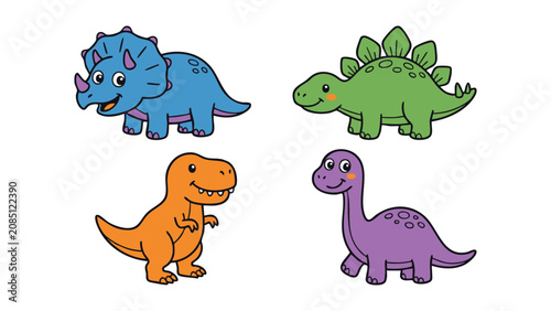 A cute dinosaur character set 