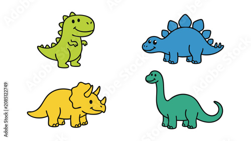 A cute dinosaur character set 