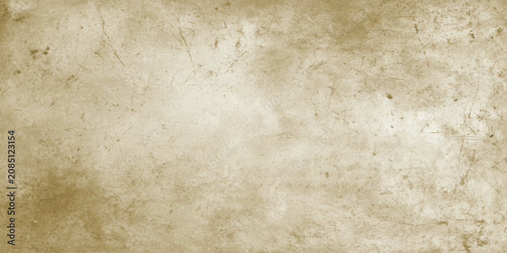 Fototapeta premium Vintage beige grunge texture background with scratched old paper effect and subtle vignetting for design projects