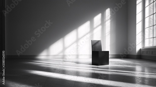 Single chair under light