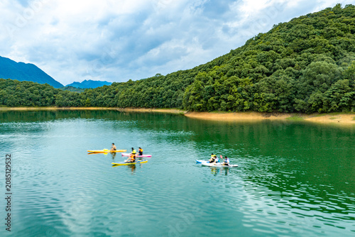 Canvas Print kayak on the lake, canoe on the lake
