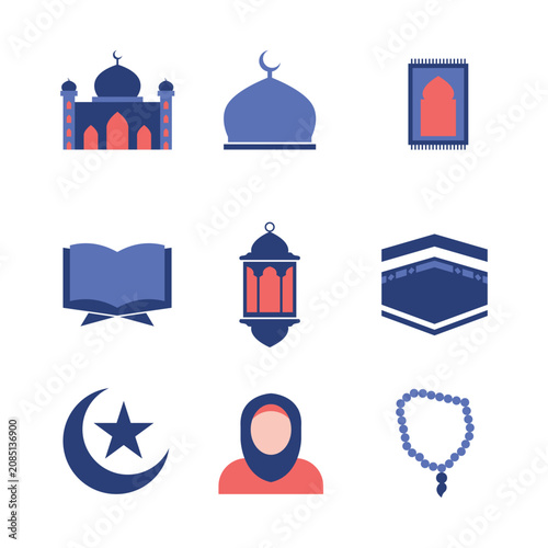 Islamic Objects Illustration Set