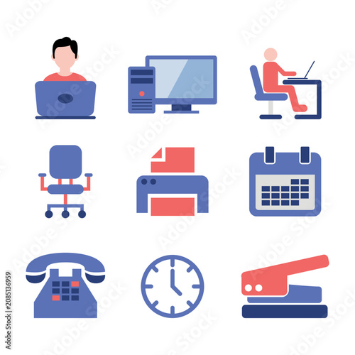 Office Objects Illustration Set