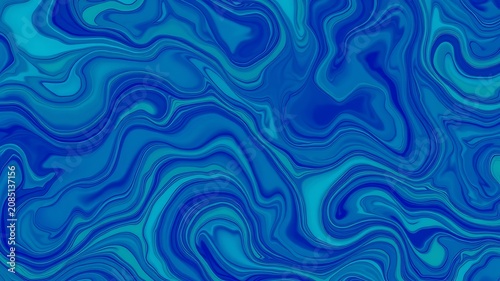 Deep blue teal liquid marble swirls image