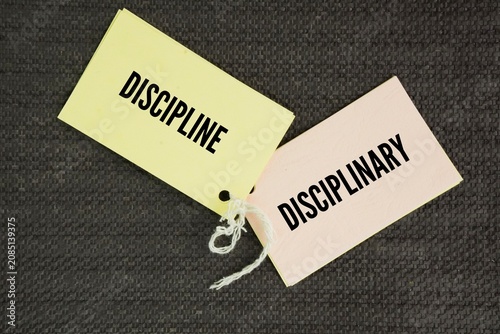 фотографія Paper with two words discipline and disciplinary