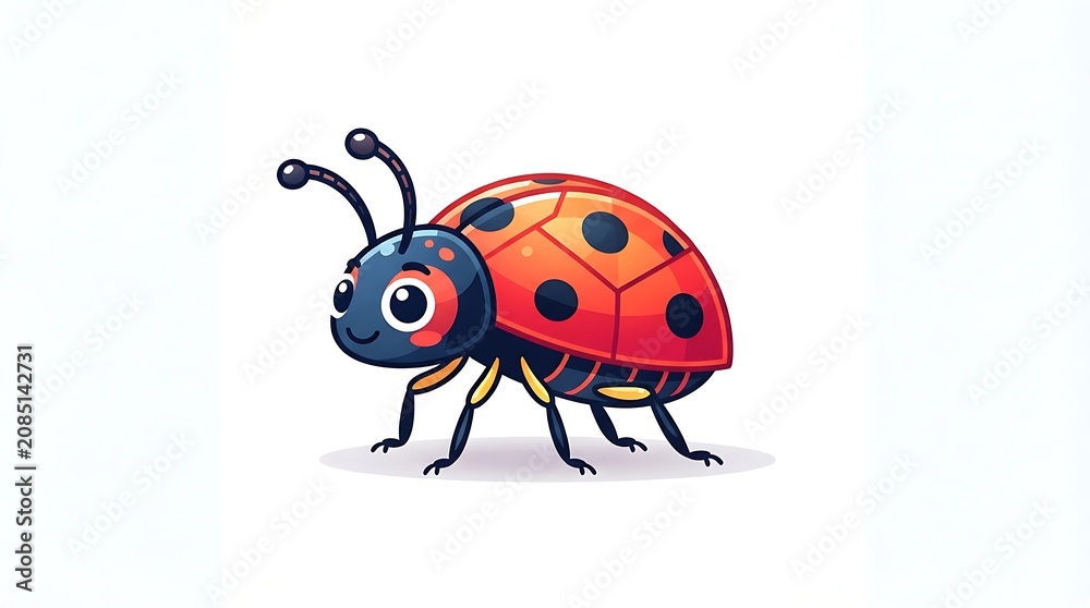 Fototapeta premium Cute ladybug illustration isolated on white background
